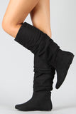 Soda Zuluu-S Suede Slouchy Knee High Flat Boot