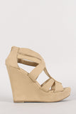 Strappy Open Toe Platform Wedge