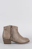 Breckelle Zipper Round Toe Cowgirl Ankle Boots