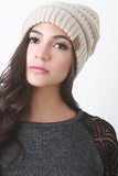 Solid Ridged Knit Beanie