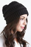 Solid Ridged Knit Beanie