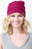 Solid Ridged Knit Beanie