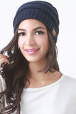 Solid Ridged Knit Beanie