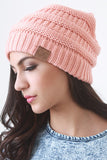 Solid Ridged Knit Beanie