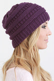 Solid Ridged Knit Beanie