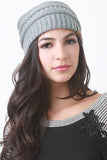 Solid Ridged Knit Beanie