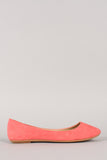 Faux Suede Round Toe Ballet Flat