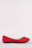 Faux Suede Round Toe Ballet Flat