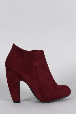 Bamboo Suede Round Toe Heeled Booties