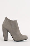 Bamboo Suede Round Toe Heeled Booties