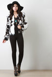 Tri-Tone Long Hair Faux Fur Coat