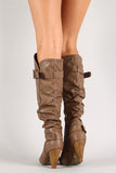 Slouchy Tapered Heel Knee High Boot