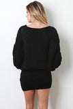 Cable Knit Dolman Mini Dress