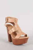 Breckelle Buckled Cage Open Toe Heel