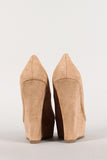 Breckelle Suede Round Toe Platform Wedge