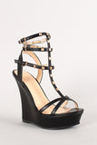 Liliana Studded Strappy Open Toe Wedge