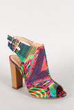 Liliana Double Buckle Abstract Peep Toe Mule Bootie