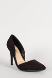 Breckelle Faux Suede Pointy Toe Sweetheart Pump