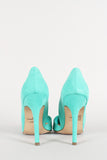 Breckelle Faux Suede Pointy Toe Sweetheart Pump