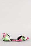 Breckelle Floral Pointy Toe Dorsay Flat