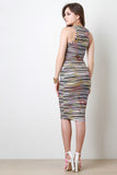 Nylon Striped Bodycon Dress