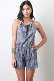 Vertical Ribbon Chambray Romper