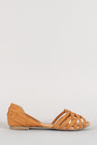 Paprika Nubuck Strappy Peep Toe Dorsay Flat