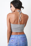 Ribbed Knit Halter Crop Top