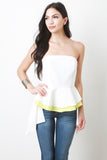 Coattail Strapless Top