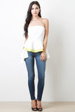 Coattail Strapless Top