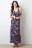 Colored Geo Print Maxi Dress