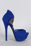 Liliana Suede Zipper Ruffle Trim Stiletto Pump