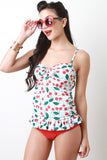 Cherry Ruffle Tankini Set