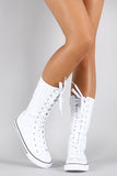 Lace Up Mid Calf Sneaker