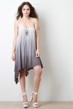 Ombre Sharkbite Sleeveless Dress