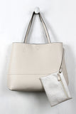 Pebbled Leatherette Two-Tone Reversible Bag