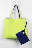 Pebbled Leatherette Two-Tone Reversible Bag