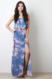 Tie Dye Chambray Maxi Skirt