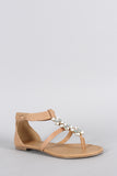 City Classified Cluster Jeweled Thong Flat Sandal