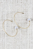 Textured Hoop and Pearl Earrings