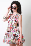 Comic Strip Sleeveless Dress