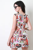 Comic Strip Sleeveless Dress