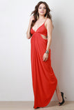 Side Cutout Drape Maxi Dress