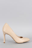 Bamboo Plain And Simple Almond Toe Pump