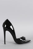 Patent Dorsay Open Toe Pump