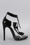 Patent Lucite Cutout Open Toe Heel