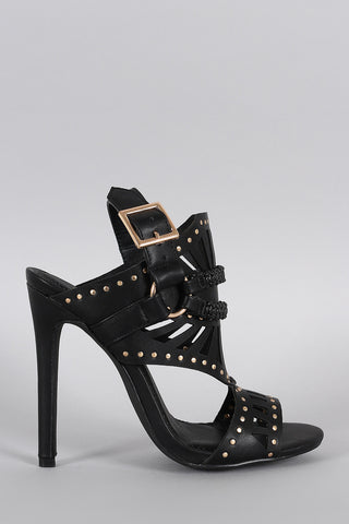 Liliana Cutout Harness Open Toe Heel