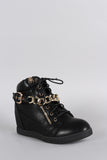 Street Style Buckle Chain High Top Sneaker