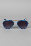 Color Trim Aviator Sunglasses