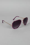 Color Trim Aviator Sunglasses